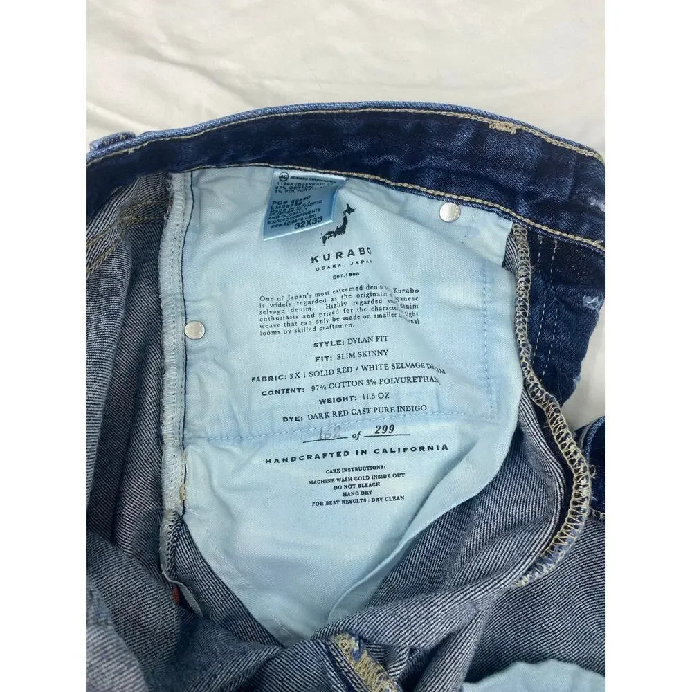 AG Adriano Goldschmied USA Kurabo Japanese Selvedge Dylan Slim Skinny jeans 32